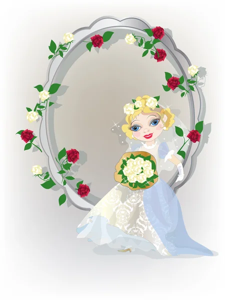 Cute bride — Stock Vector
