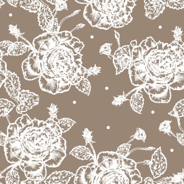 Retro rose graphic seamless clipart