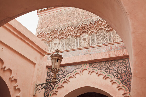 Essaouira colorful architecture details, Morocco. Horizontal shot
