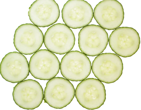 Cucumber slices arrranged in a pattern. — Stock Photo, Image