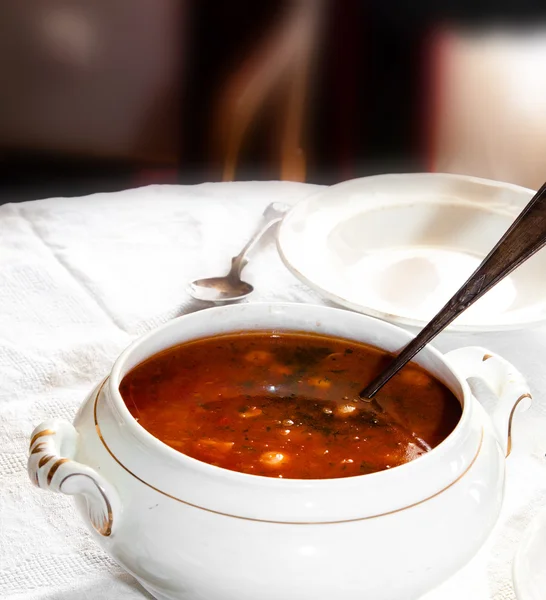 Czerwona zupa — Zdjęcie stockowe