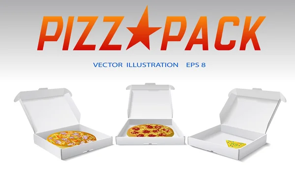 Imballaggio per una pizza . — Vettoriale Stock