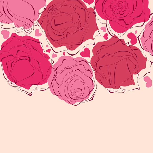Romantiche rose cornice — Vettoriale Stock