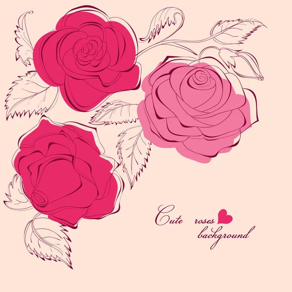 Fondo de rosas lindas — Vector de stock