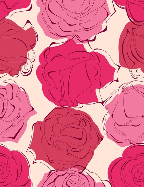 Magnifiques roses motif sans couture — Image vectorielle