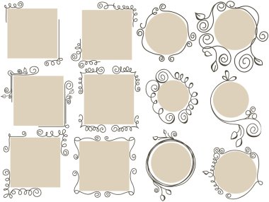 Doodle frames collection clipart