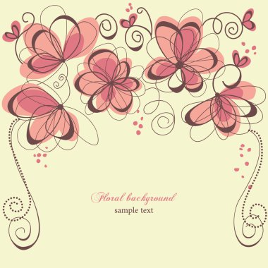 Romantic invitation floral panel