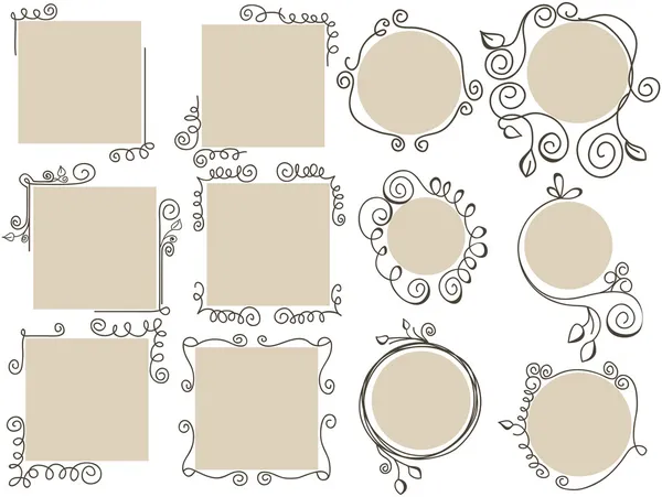 Doodle frames collection — Stock Vector