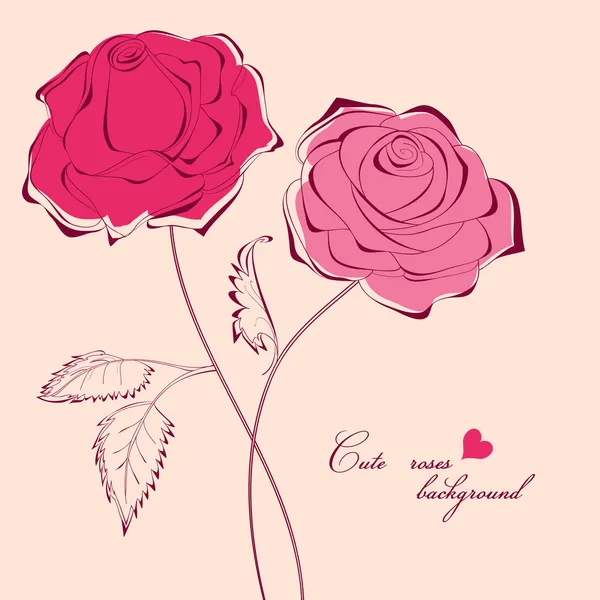 Belas rosas românticas — Vetor de Stock