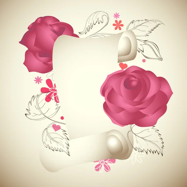 Romantic vintage roses background — 스톡 벡터