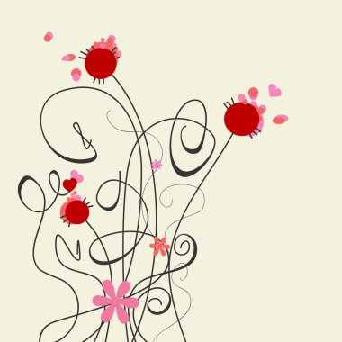 Cute graceful flowers clipart