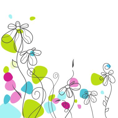 Floral greeting card clipart