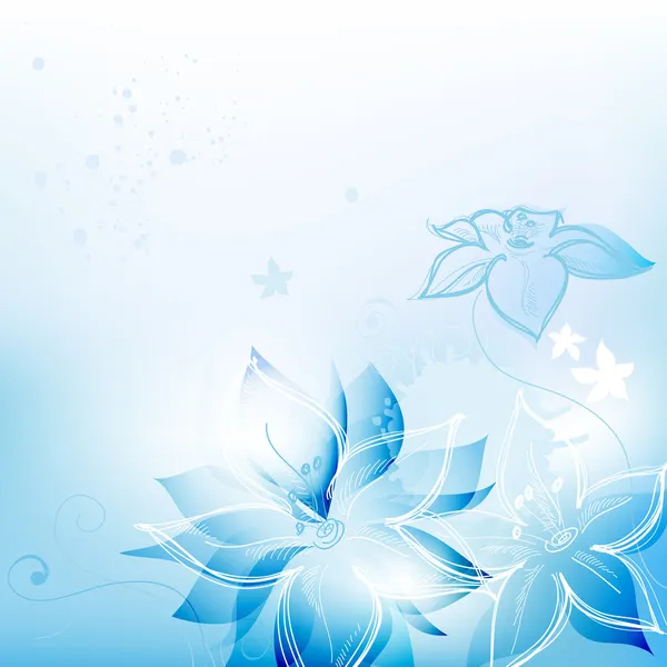 蓝色花卉背景 — 图库矢量图片