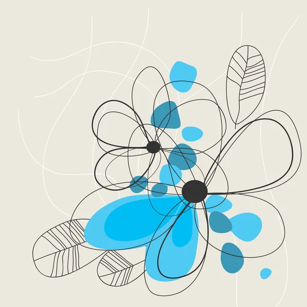 Mignon fond floral bleu — Image vectorielle