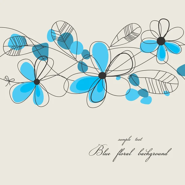 Μπλε floral φόντο — Διανυσματικό Αρχείο