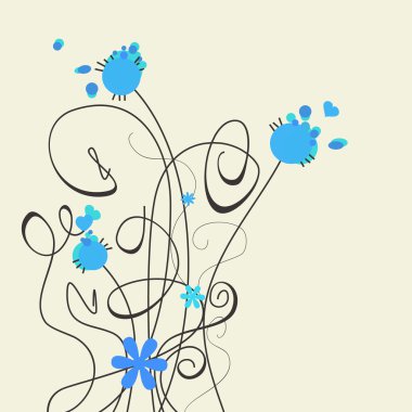 Delicate blue flowers clipart