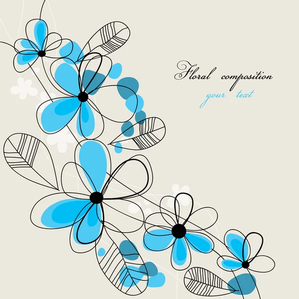 Composition florale avec espace pour le texte — Image vectorielle