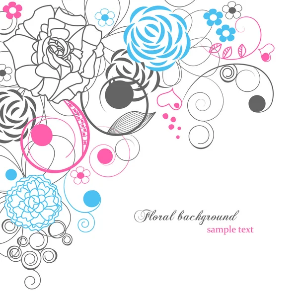 Fond floral avec espace de copie — Image vectorielle