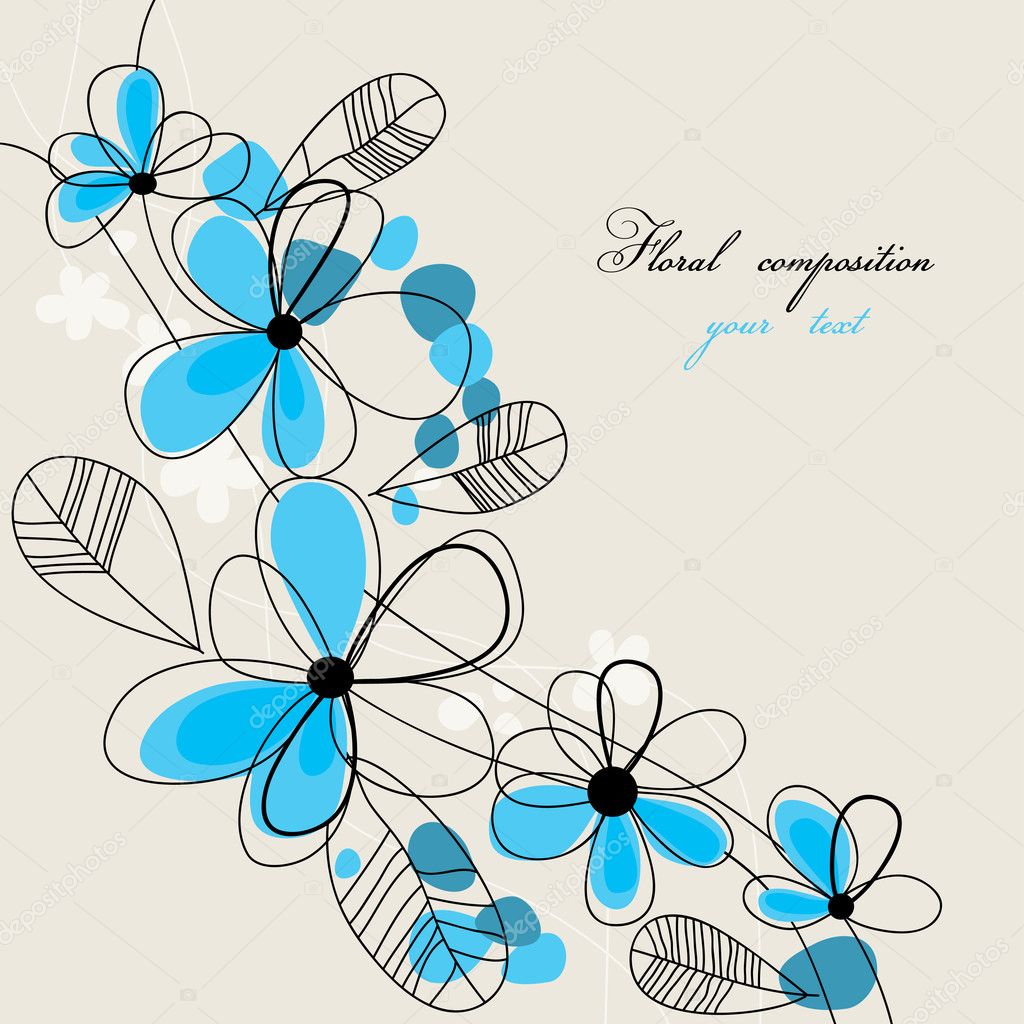 Floral composition with space for text
