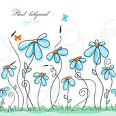Картина, постер, плакат, фотообои "blue floral garden", артикул 5637659