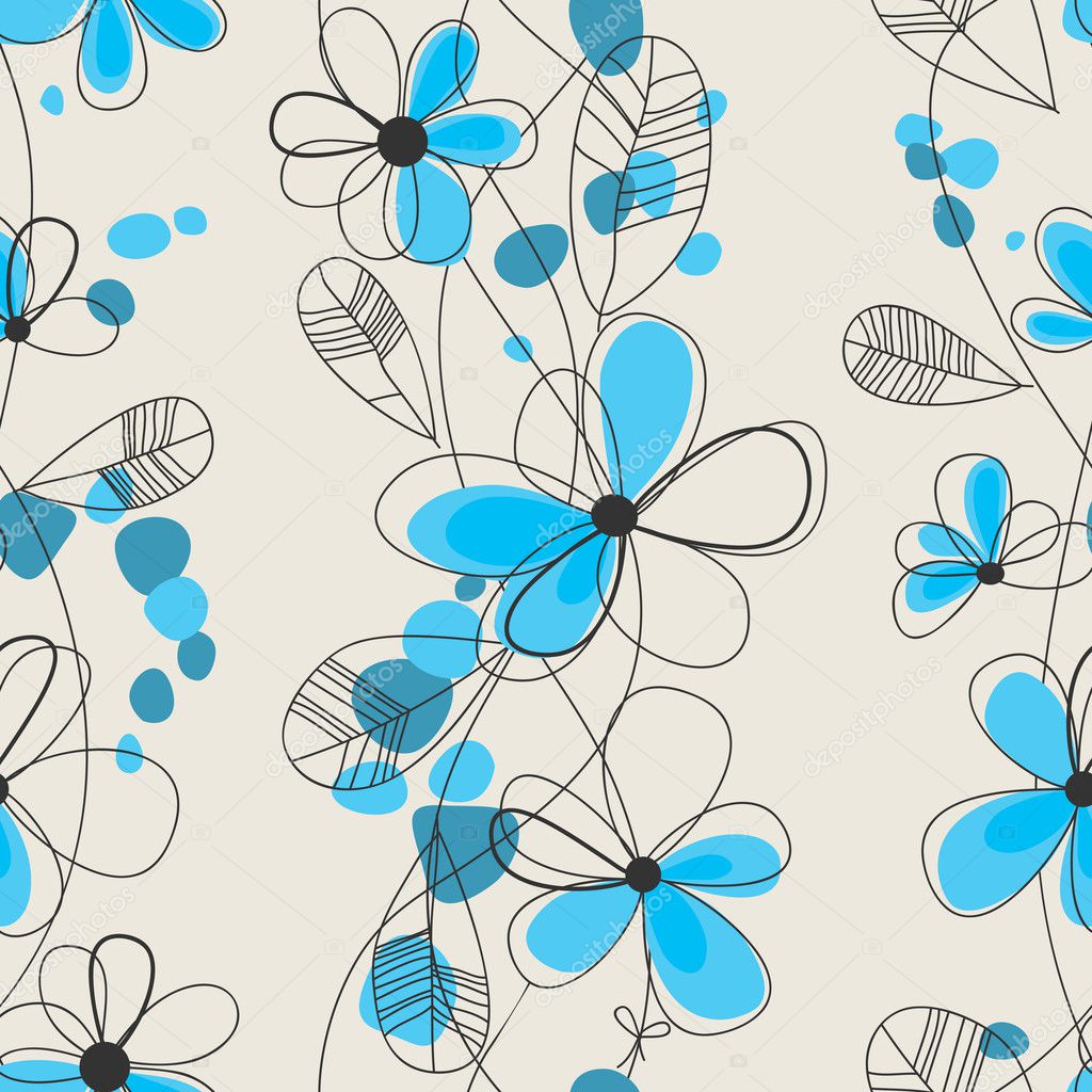 Cute floral seamless pattern