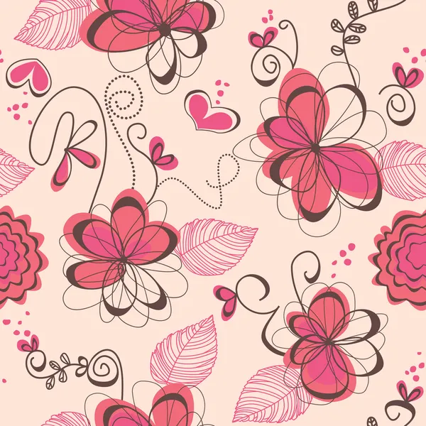 ロマンチックなピンクのシームレスなパターン — ストックベクタ