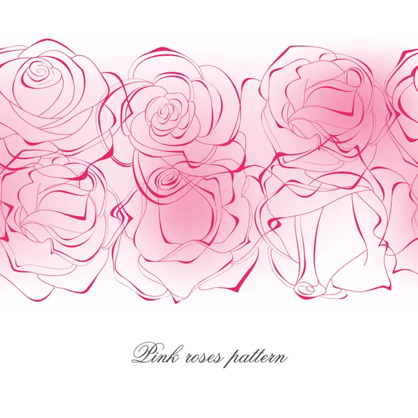 微妙的粉红色玫瑰图案 — 图库矢量图片