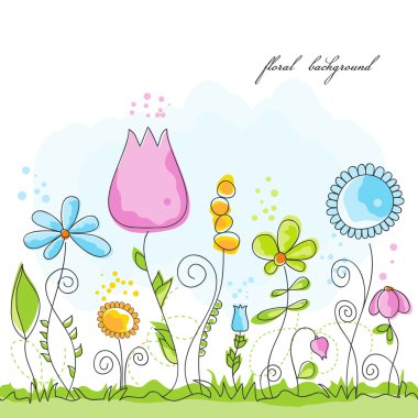 Vector summer floral background clipart