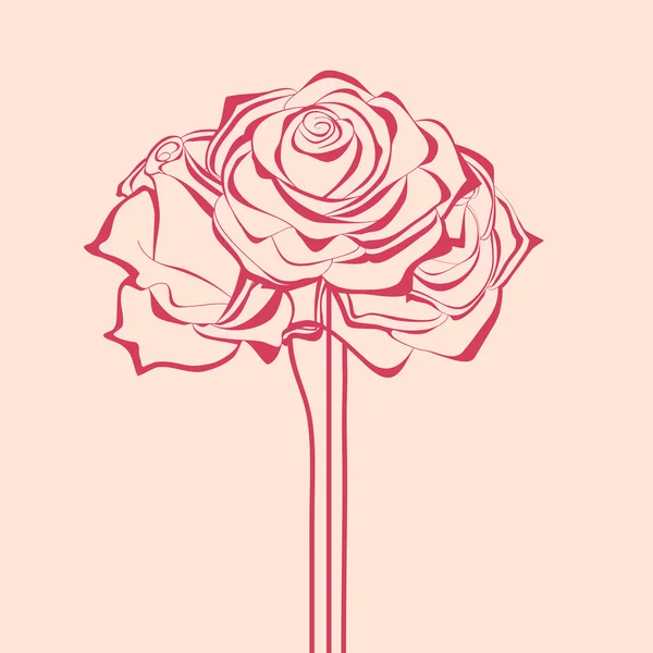 Mazzo di rose illustrazione — Vettoriale Stock