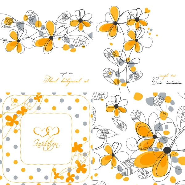 Floral backgrounds collection — Stock Vector