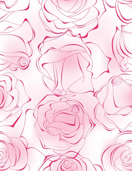 Rosas rosadas patrón sin costura — Vector de stock