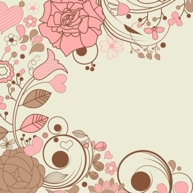 Elegant summer floral frame clipart