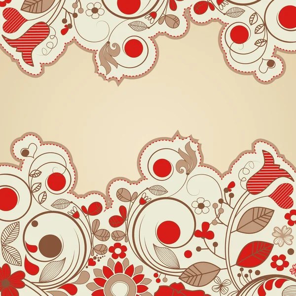 Cadre floral rétro façonné — Image vectorielle