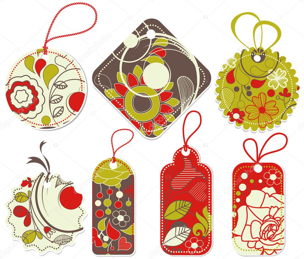 cute retro price tags stock vector danussa 5853856