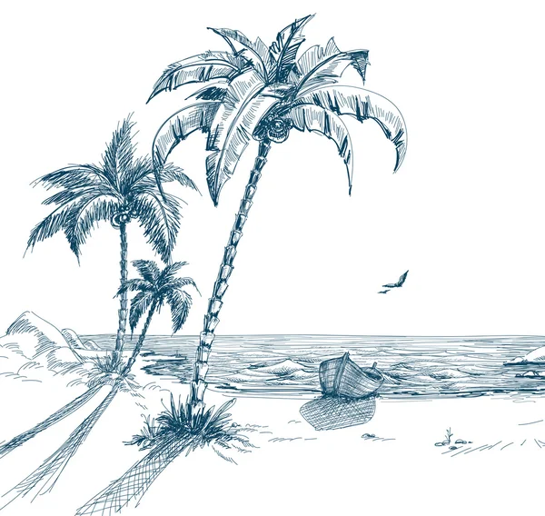 Sommar strand — Stock vektor
