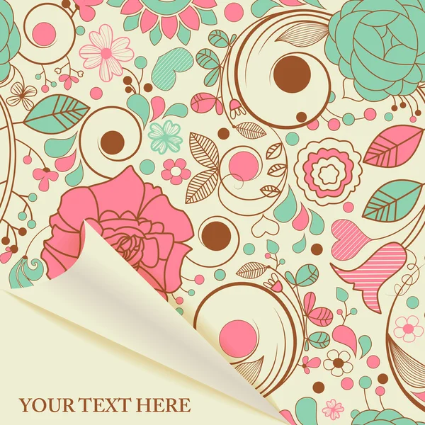 Página de papel con patrón floral — Vector de stock