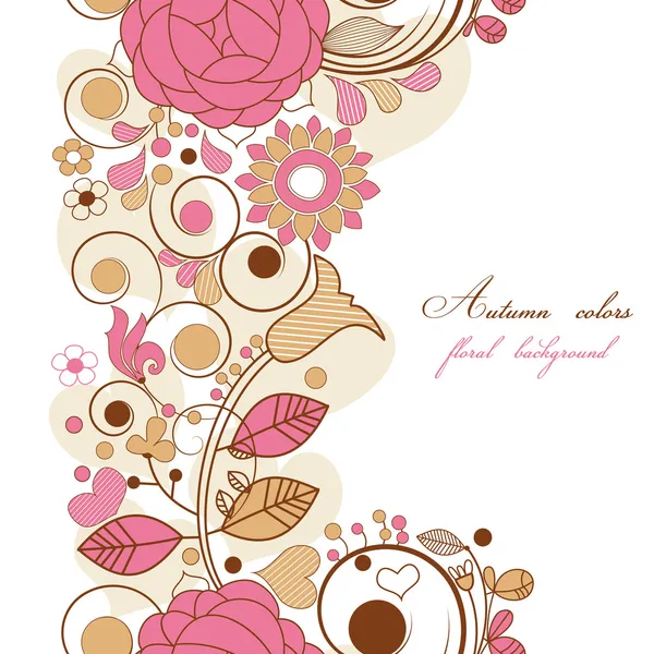 Fond floral aux couleurs automnales — Image vectorielle