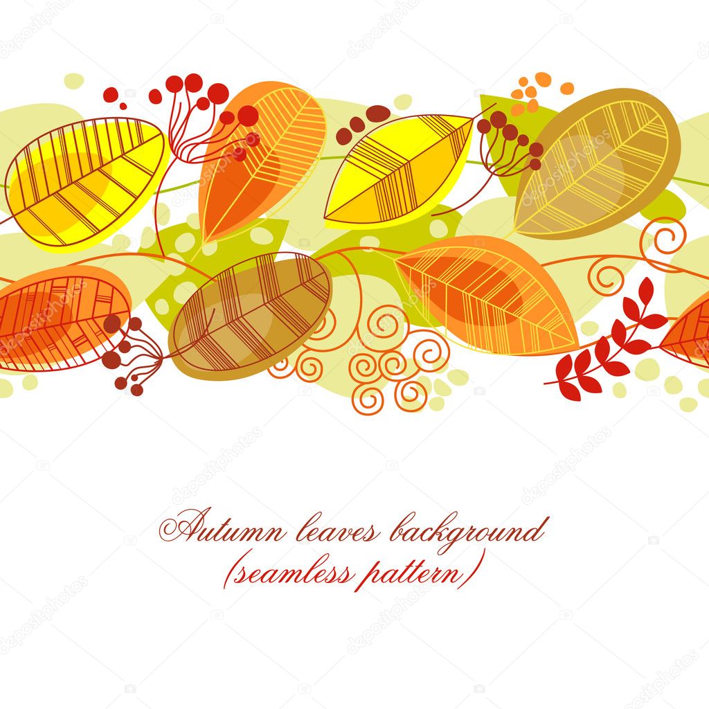 Autumn leaves background (seamless pattern)