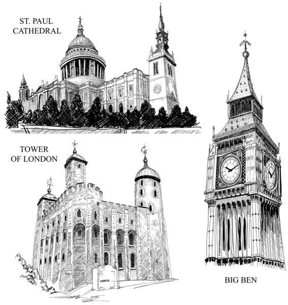 London arkitektoniska symboler — Stock vektor