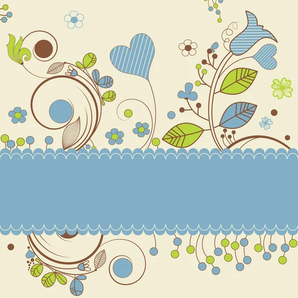 Design floral avec espace pour le texte — Image vectorielle