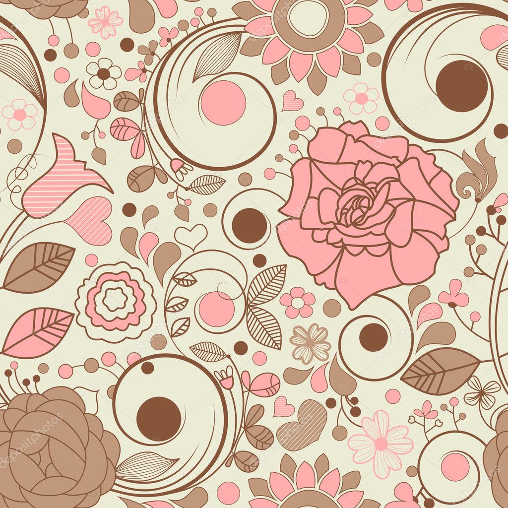 Romantic floral seamless background