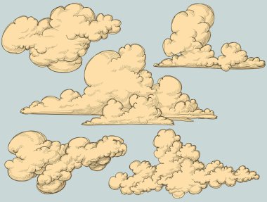 Vintage clouds clipart