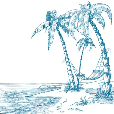 Tropical beach clipart