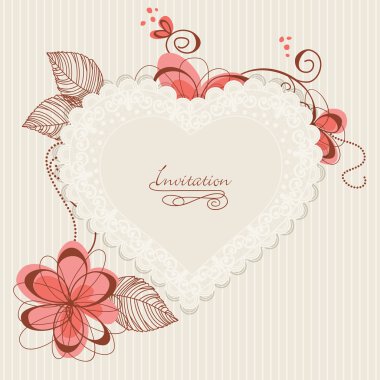 Lace floral heart clipart