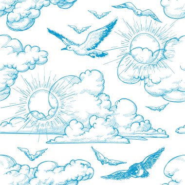 Sky seamless pattern clipart