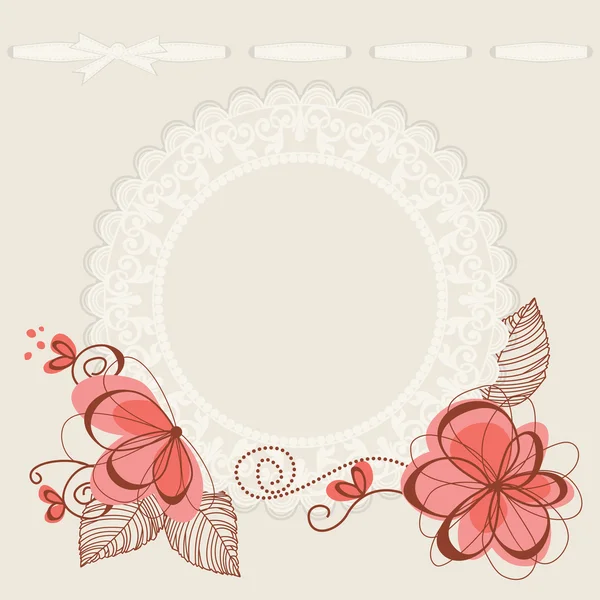 Cadre en dentelle de fond floral — Image vectorielle