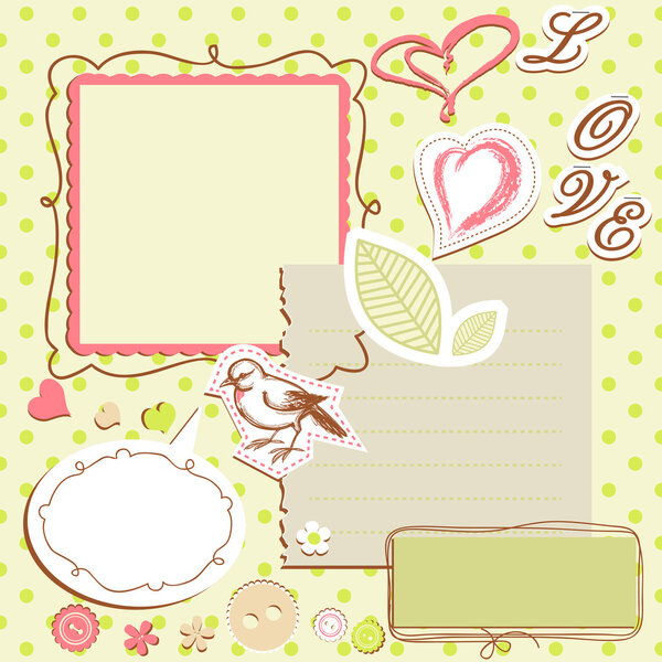 Набор элементов для скрапбукинга
