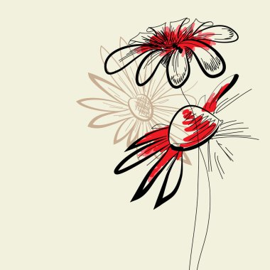 Artistic abstract flowers clipart