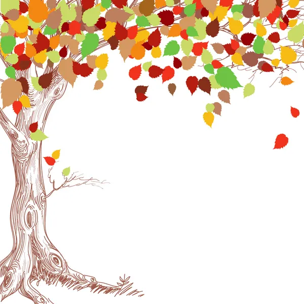 Fondo del árbol de otoño — Vector de stock