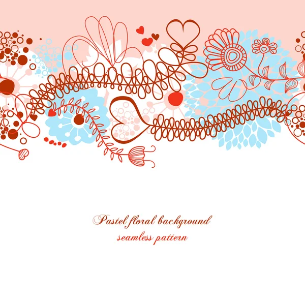パステル調の花の背景 (シームレス パターン) — ストックベクタ